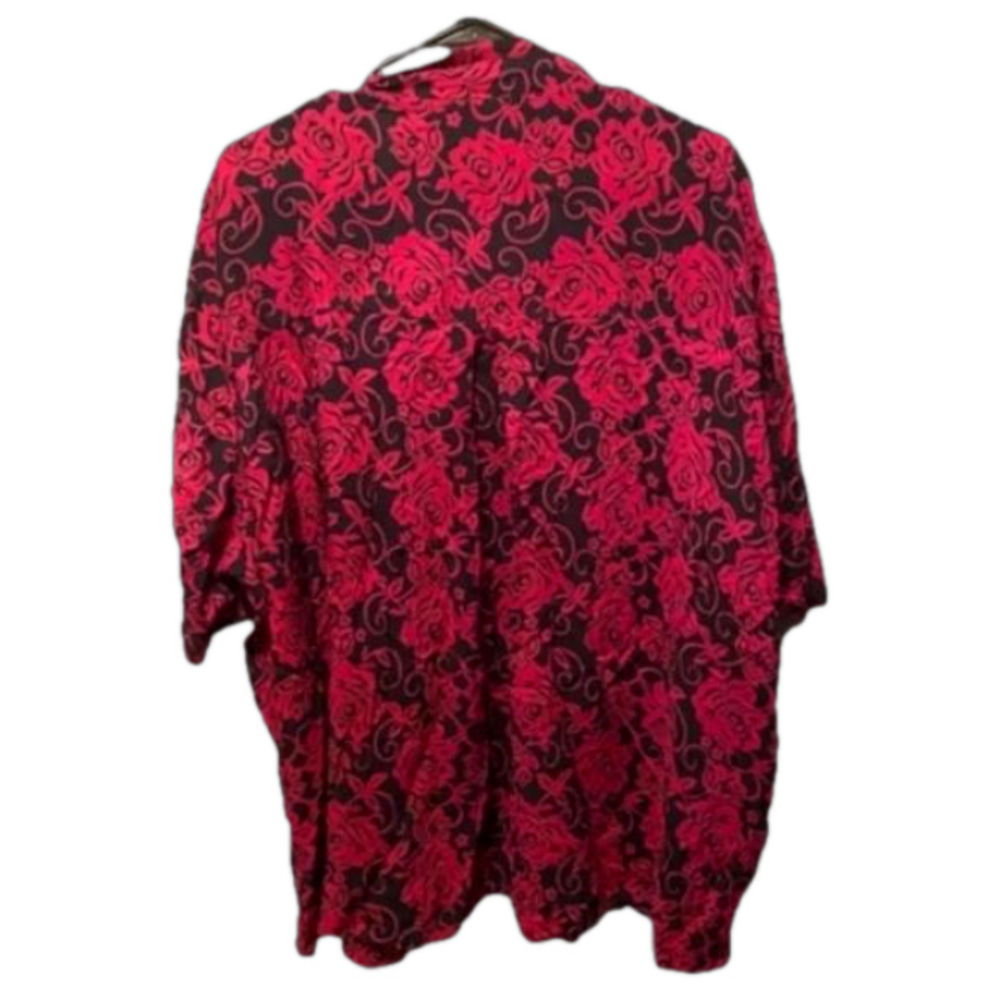 SOLD!!!  Nordstrom Cecico Pink & Black Short Sleeve Cardigan Blouse SZ Large - Picture 2 of 5